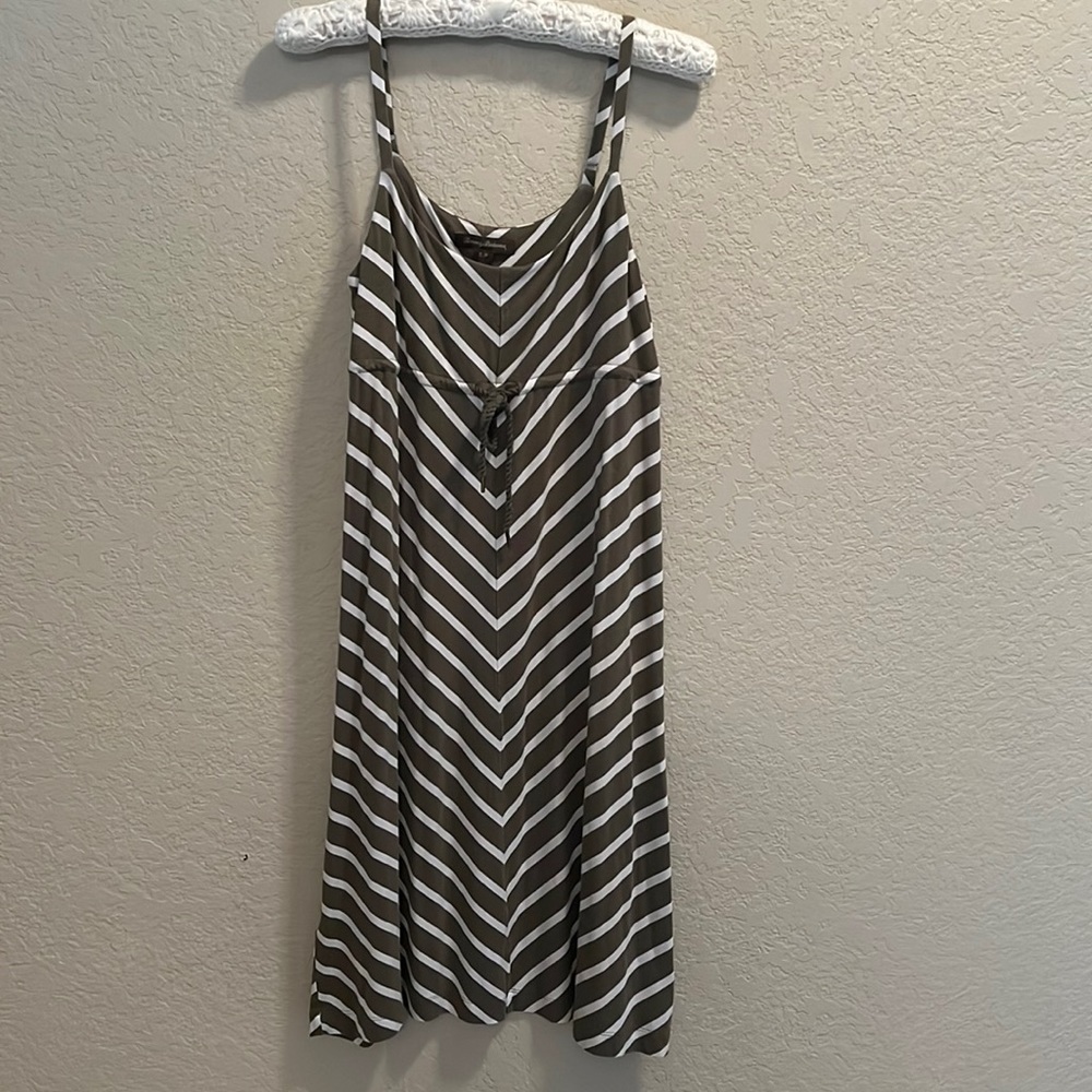 Tommy Bahama spaghetti straps summer dress. White/green stripes. Size S